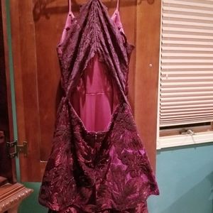 Dark red/ maroon velvet dress